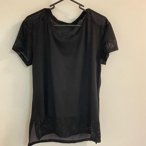 Black mesh athletic shirt